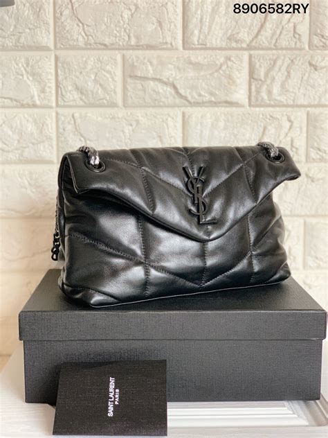 ysl black mini lou chain bag|ysl loulou puffer bag large.